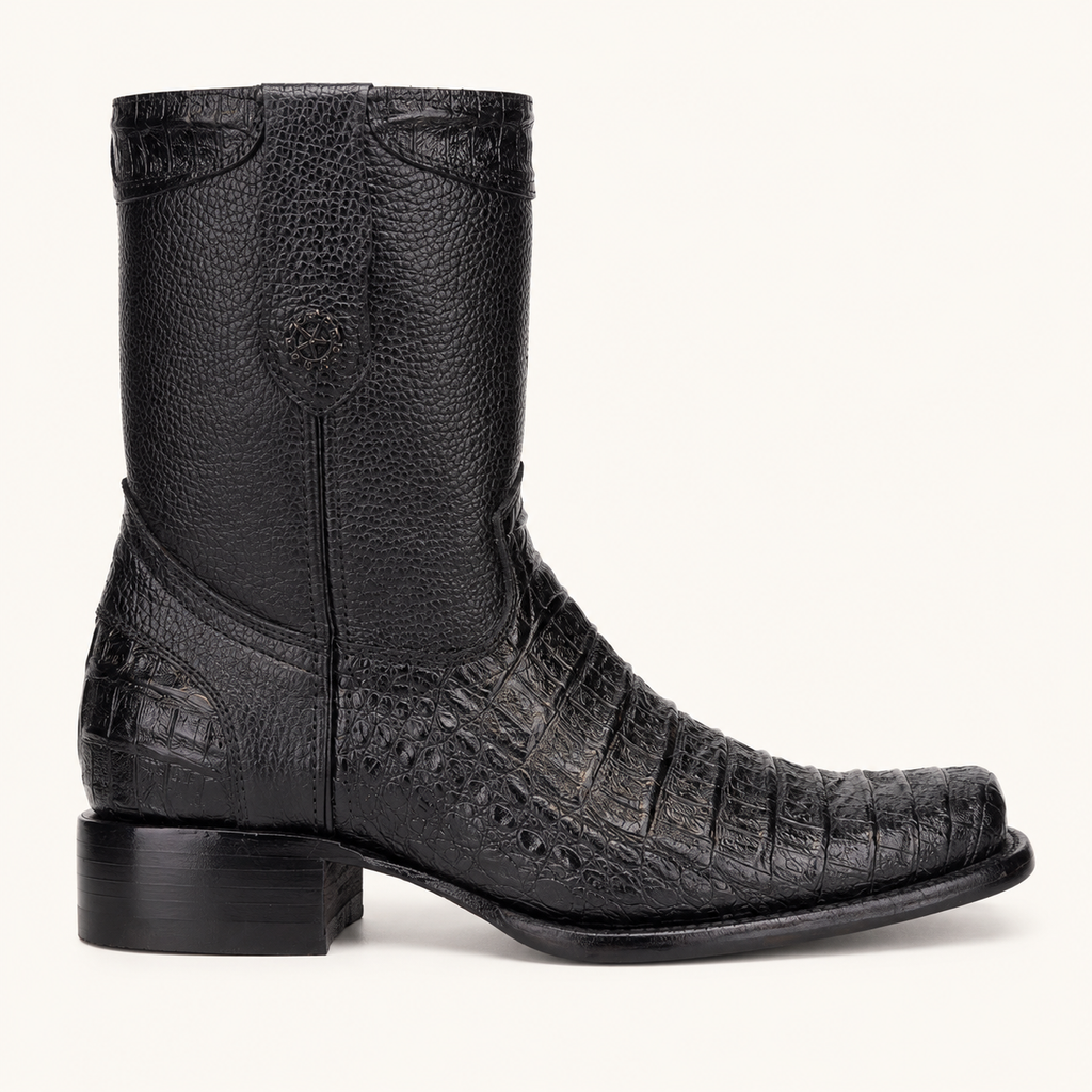 Black Crocodile Embossed Rio Bravo Boot — Armenta