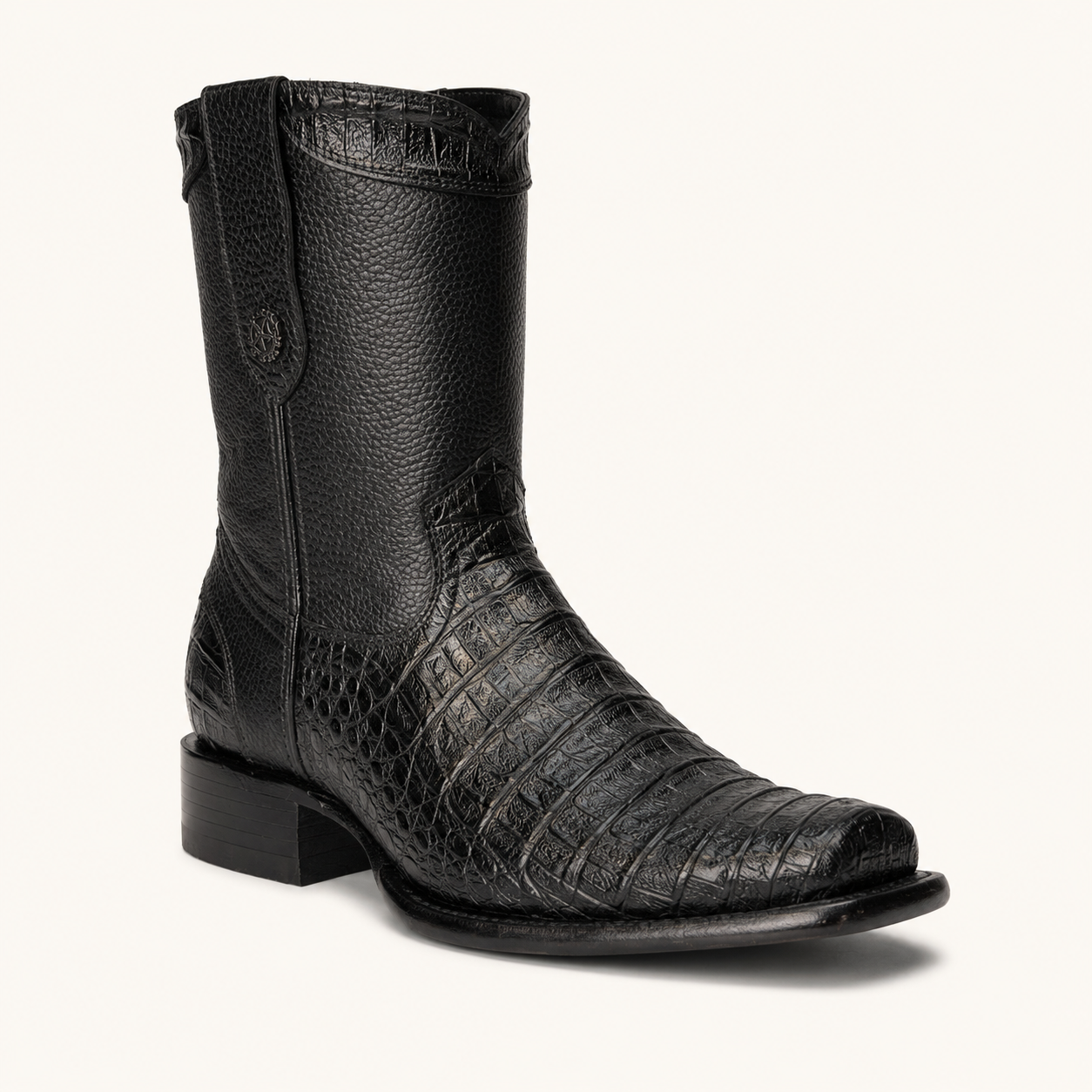 Black Crocodile Embossed Rio Bravo Boot — Armenta
