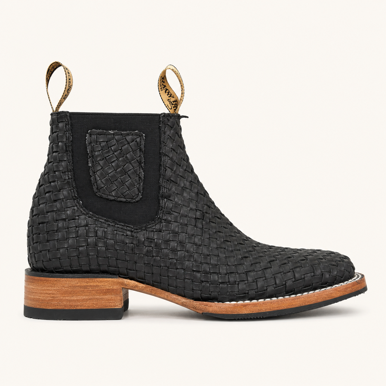 Botín Petatillo Negro Trenza — JW Ranch