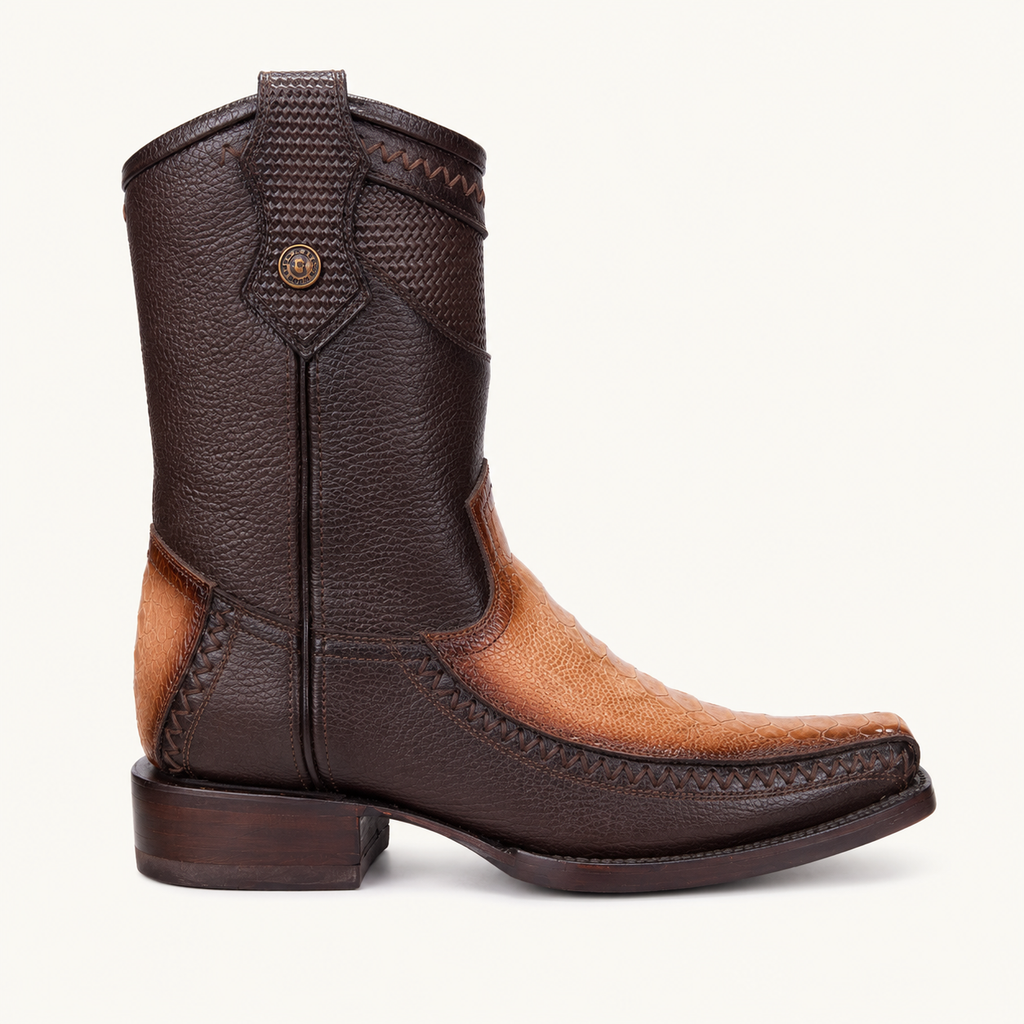 Cognac Ostrich Foot Savannah Boot — Cabrera