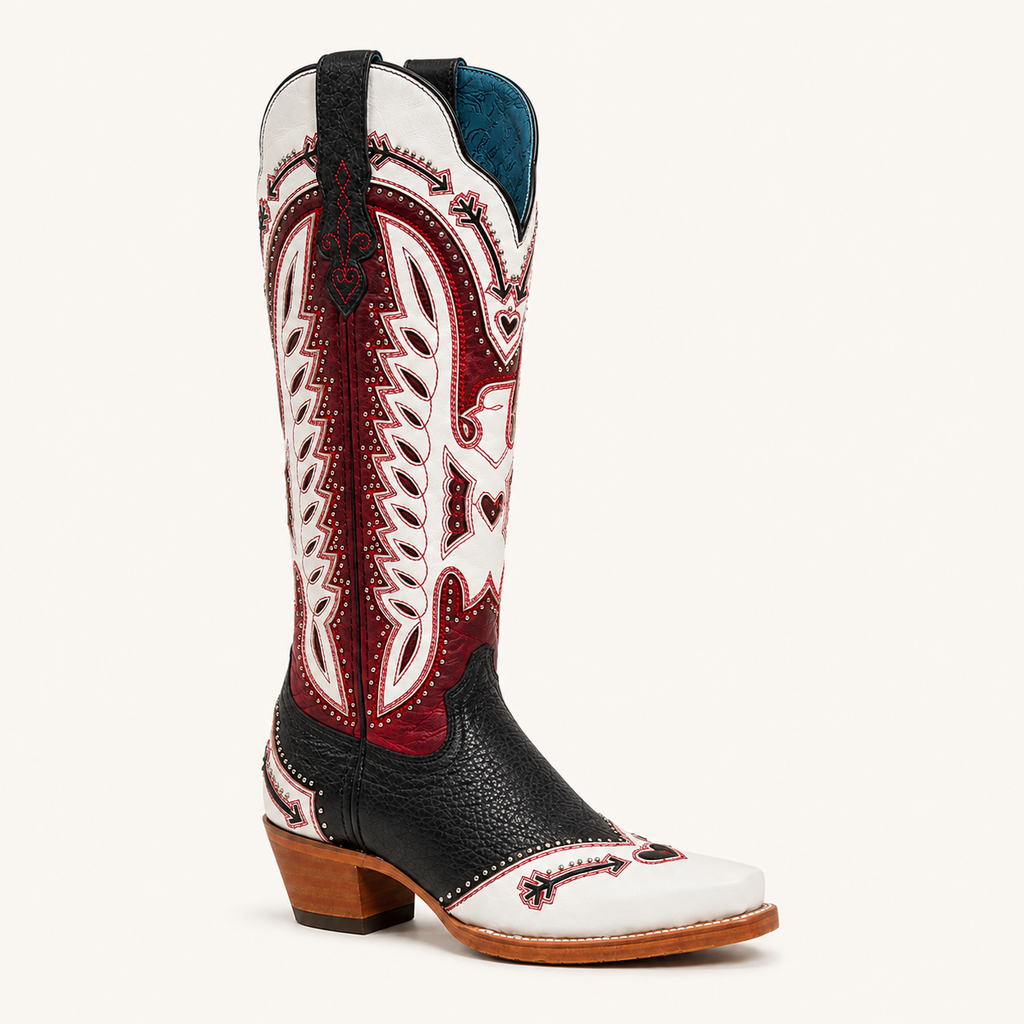 Red and White Heart Boot — Nokota
