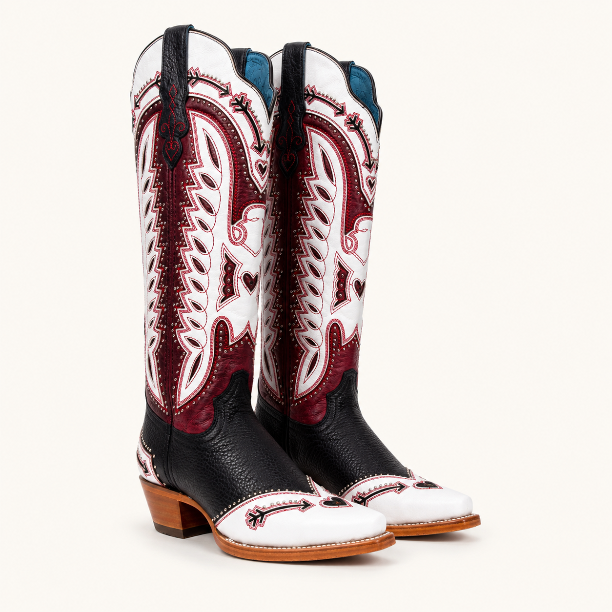 Red and White Heart Boot — Nokota