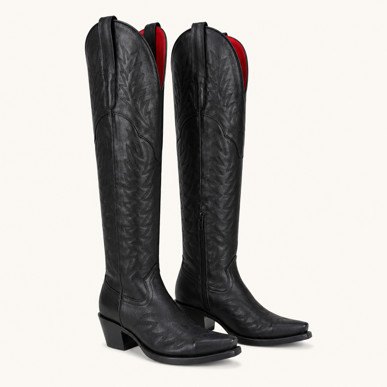 Total Black Extra High Crimson Boot — Esja Boots
