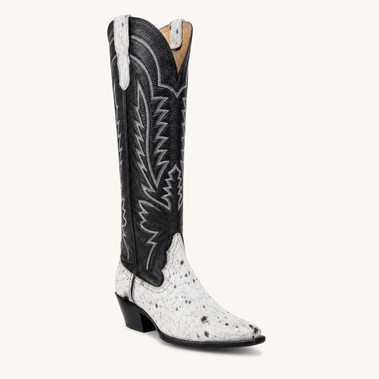 White Cowhide Boot Luna — Cruzalta