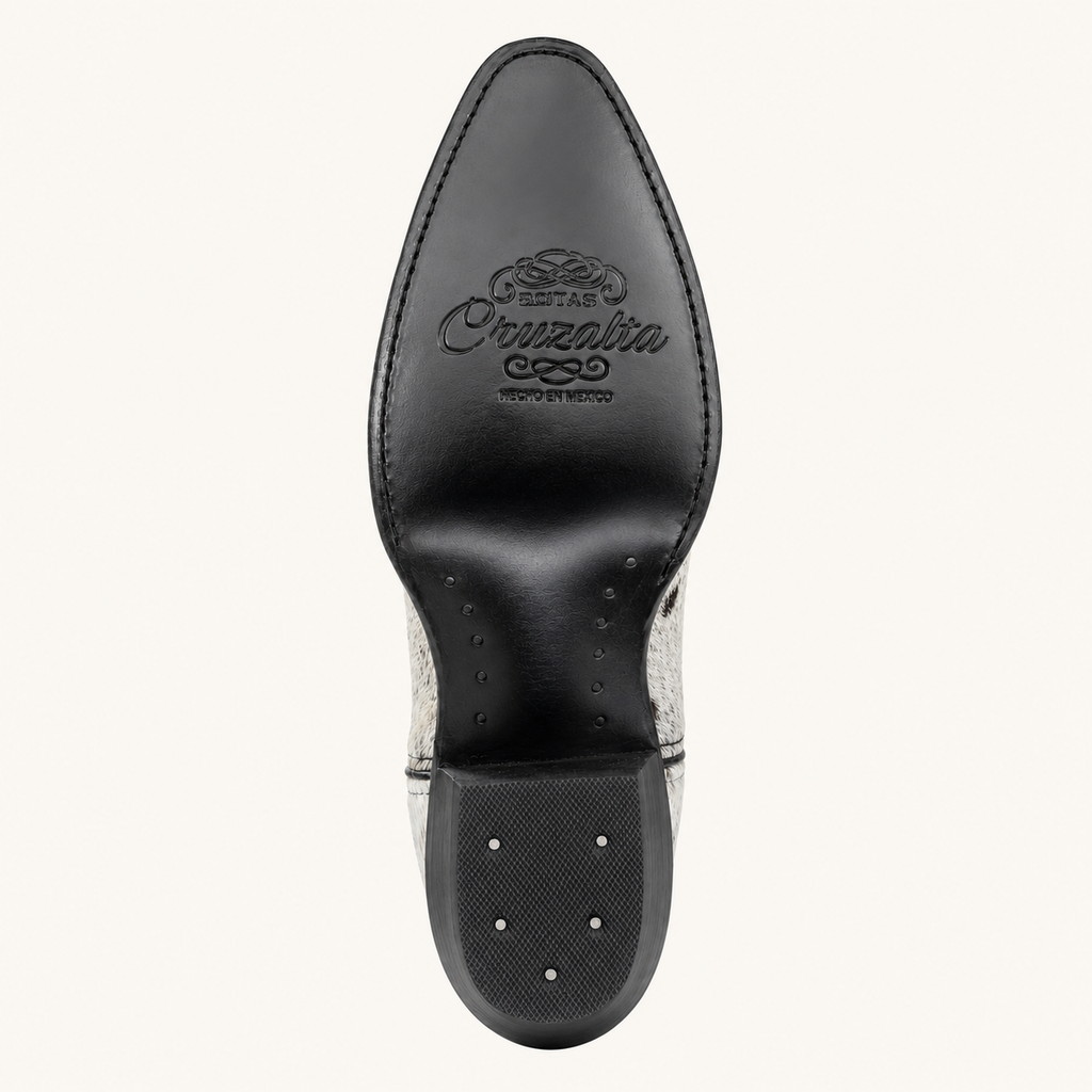 White Cowhide Boot Luna — Cruzalta