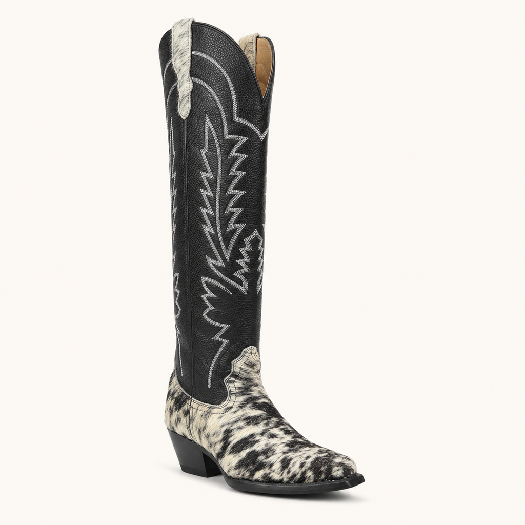 Spotted Cowhide Boot Jaspe — Cruzalta