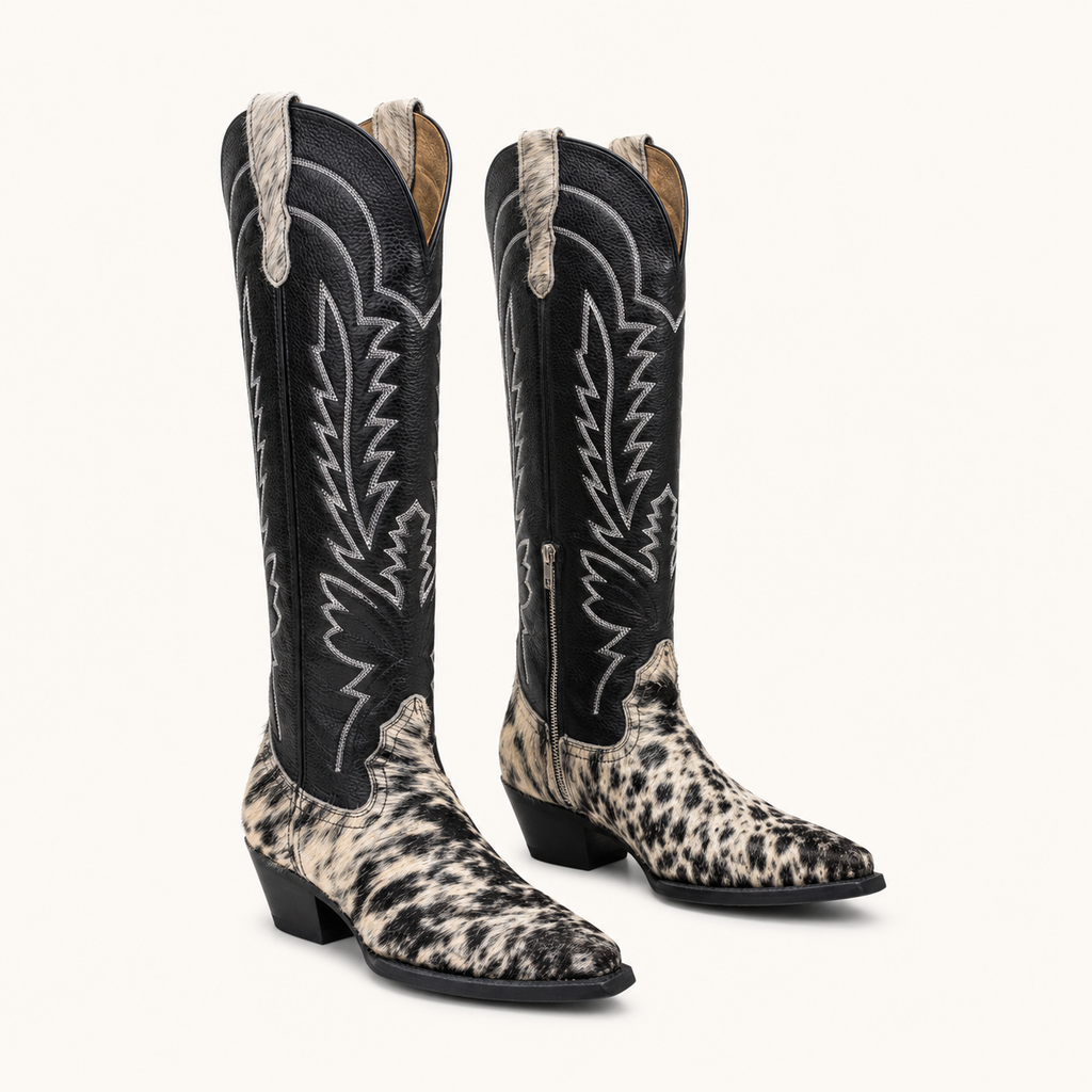 Spotted Cowhide Boot Jaspe — Cruzalta