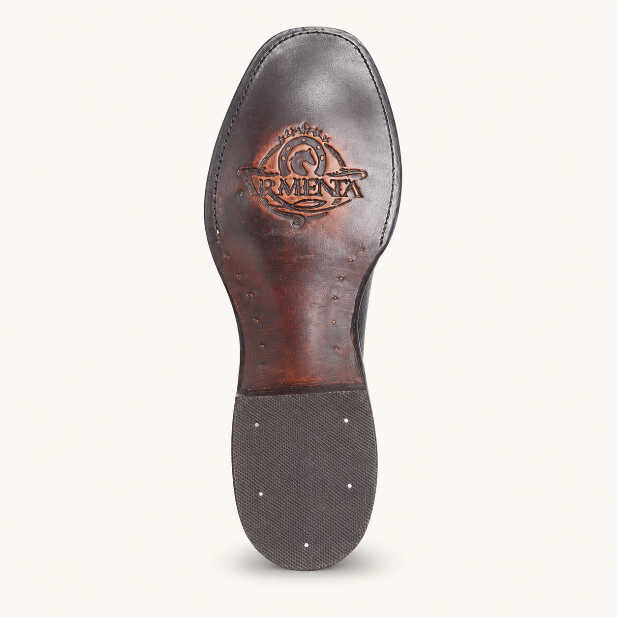 Bota Venado Grabado Café Coñac Sendero — Armenta