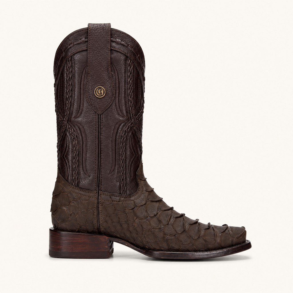 Python Jumbo Chocolate Brown Titan Boot — Cabrera