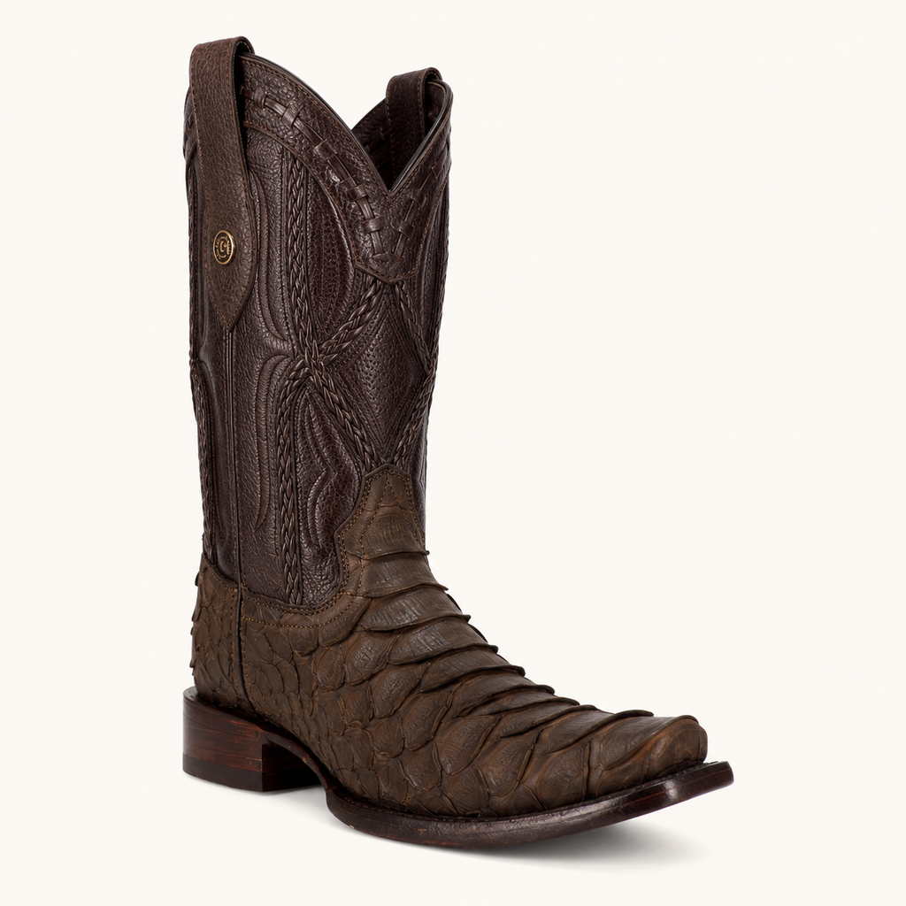 Python Jumbo Chocolate Brown Titan Boot — Cabrera