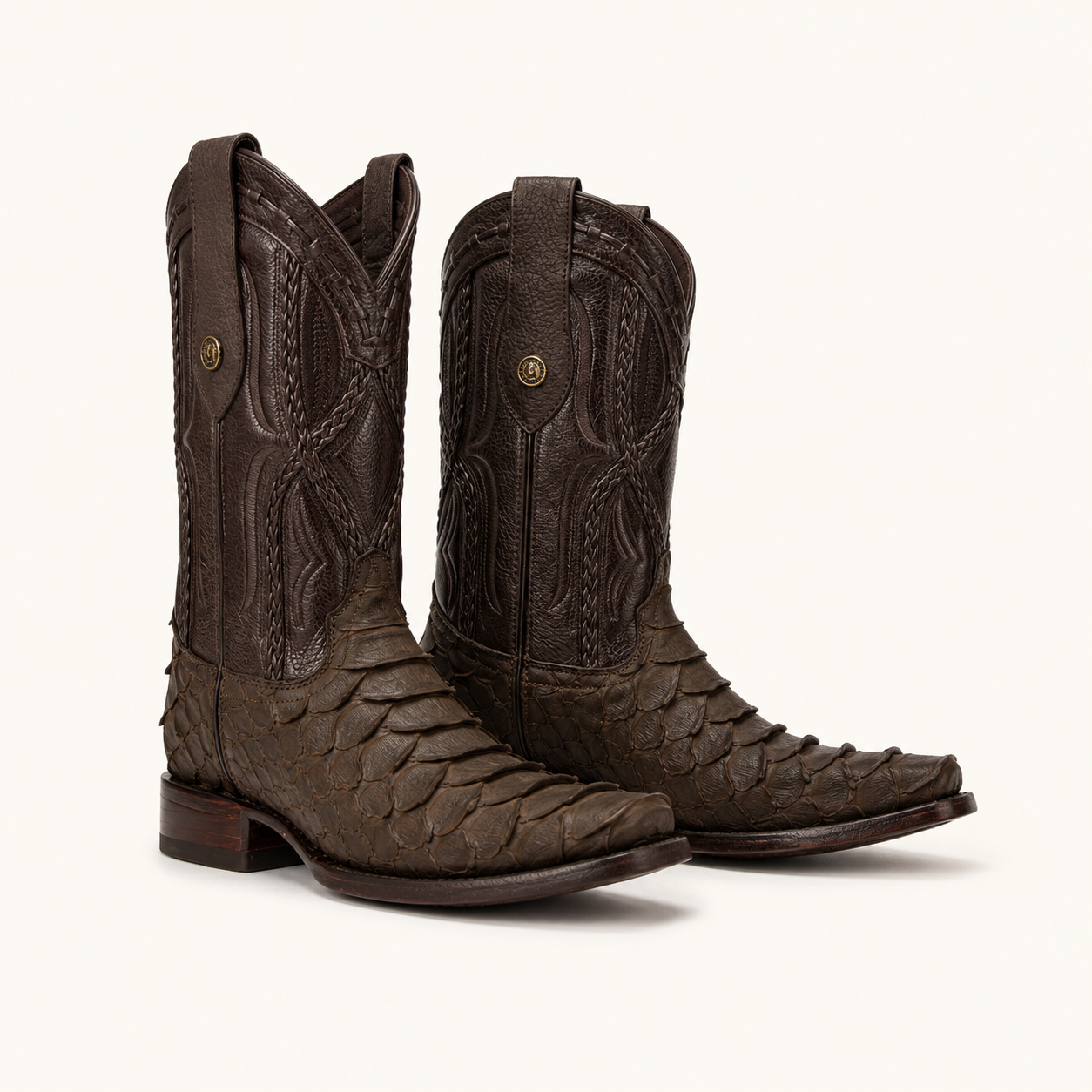 Python Jumbo Chocolate Brown Titan Boot — Cabrera