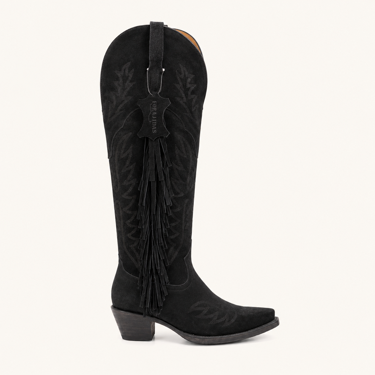 Black Suede Ankle Boots with Rebel Fringes — Outlaw Women