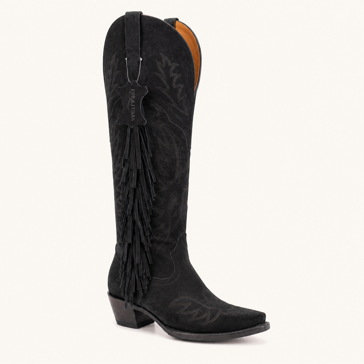 Black Suede Ankle Boots with Rebel Fringes — Outlaw Women