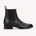 Obsidian Black Floating Leather Ankle Boot — Cruzalta