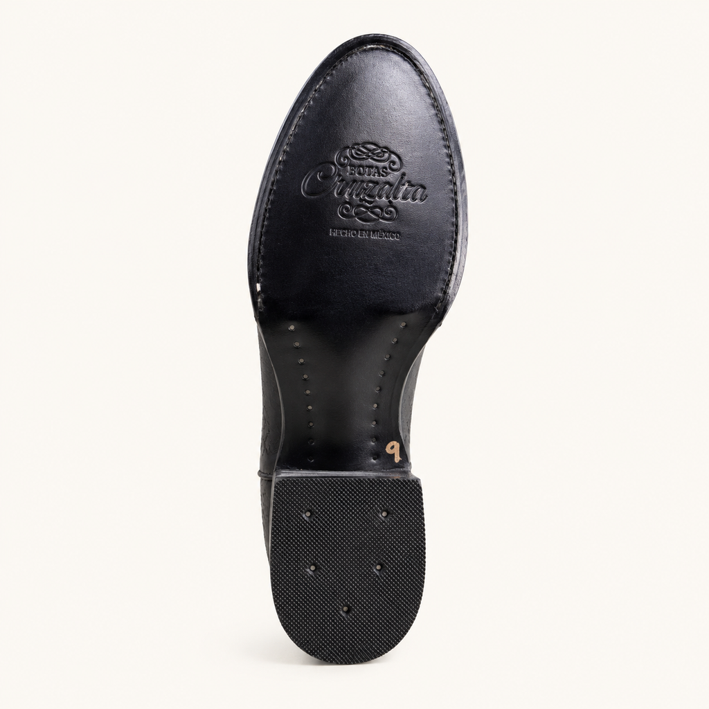 Obsidian Black Floating Leather Ankle Boot — Cruzalta