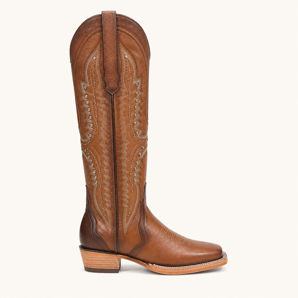 Brown Honey Cowboy Boot with Cinnamon Rivets — Daleo