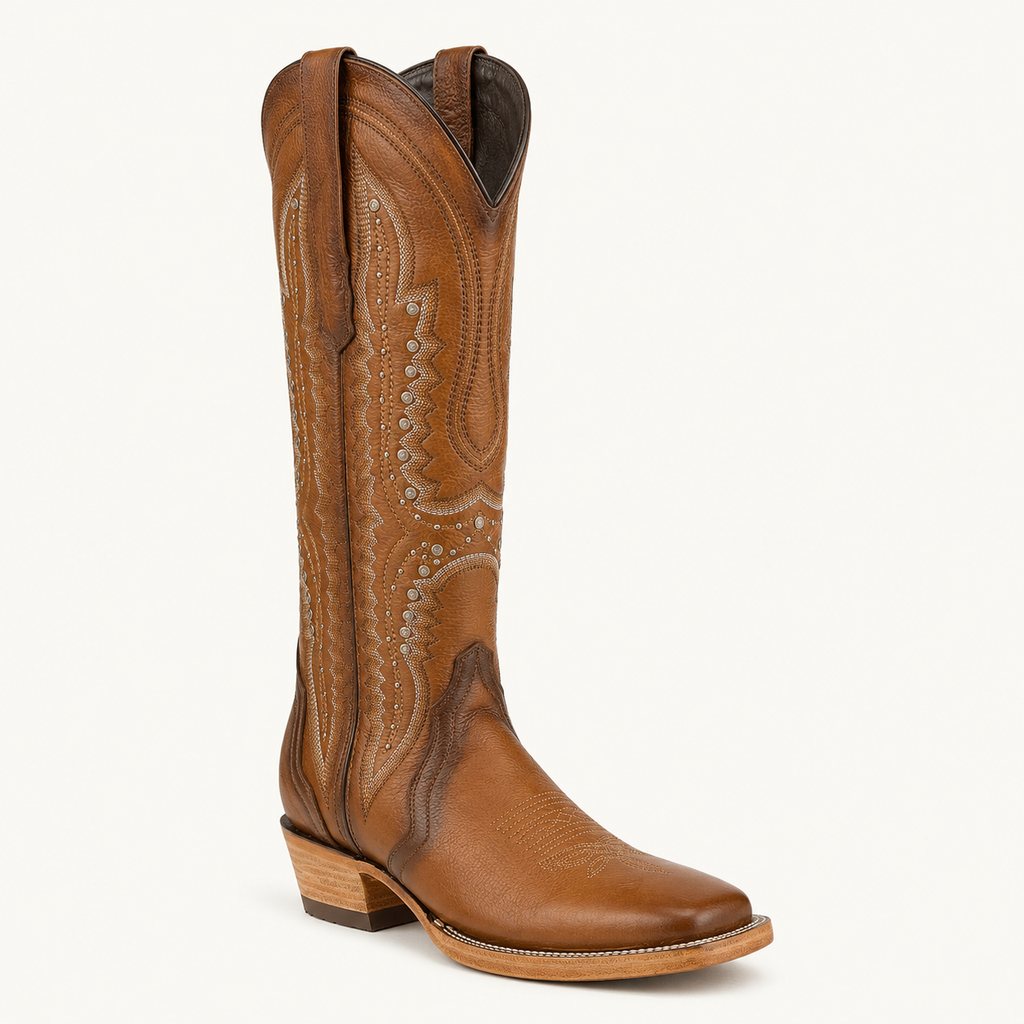 Brown Honey Cowboy Boot with Cinnamon Rivets — Daleo