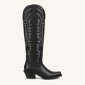 Serrana White Embroidered Black High Boot — Cruzalta