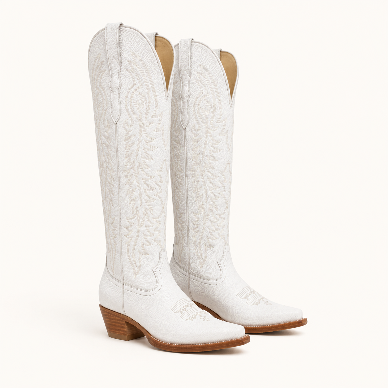 White High Embroidered Paloma Boot — Forajidas