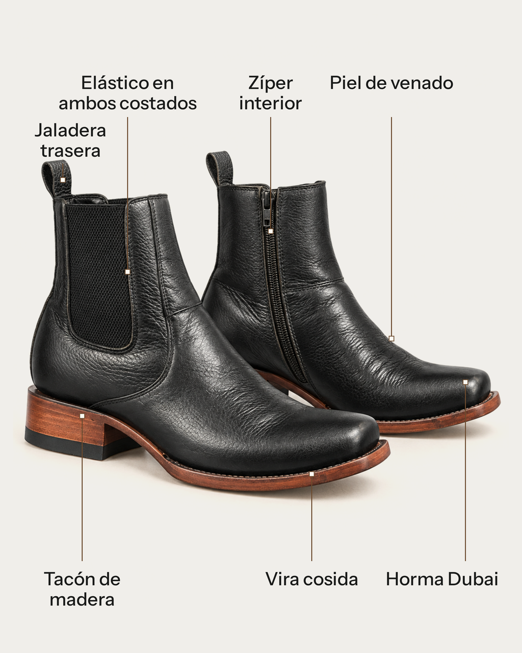 El Elegante in Black Deerskin