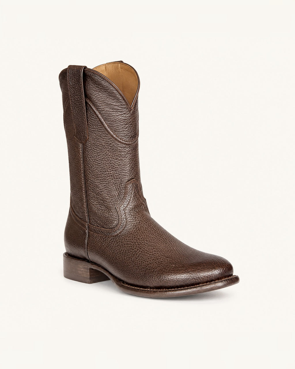 La Nogal in Chocolate Brown Deer-Embossed Leather