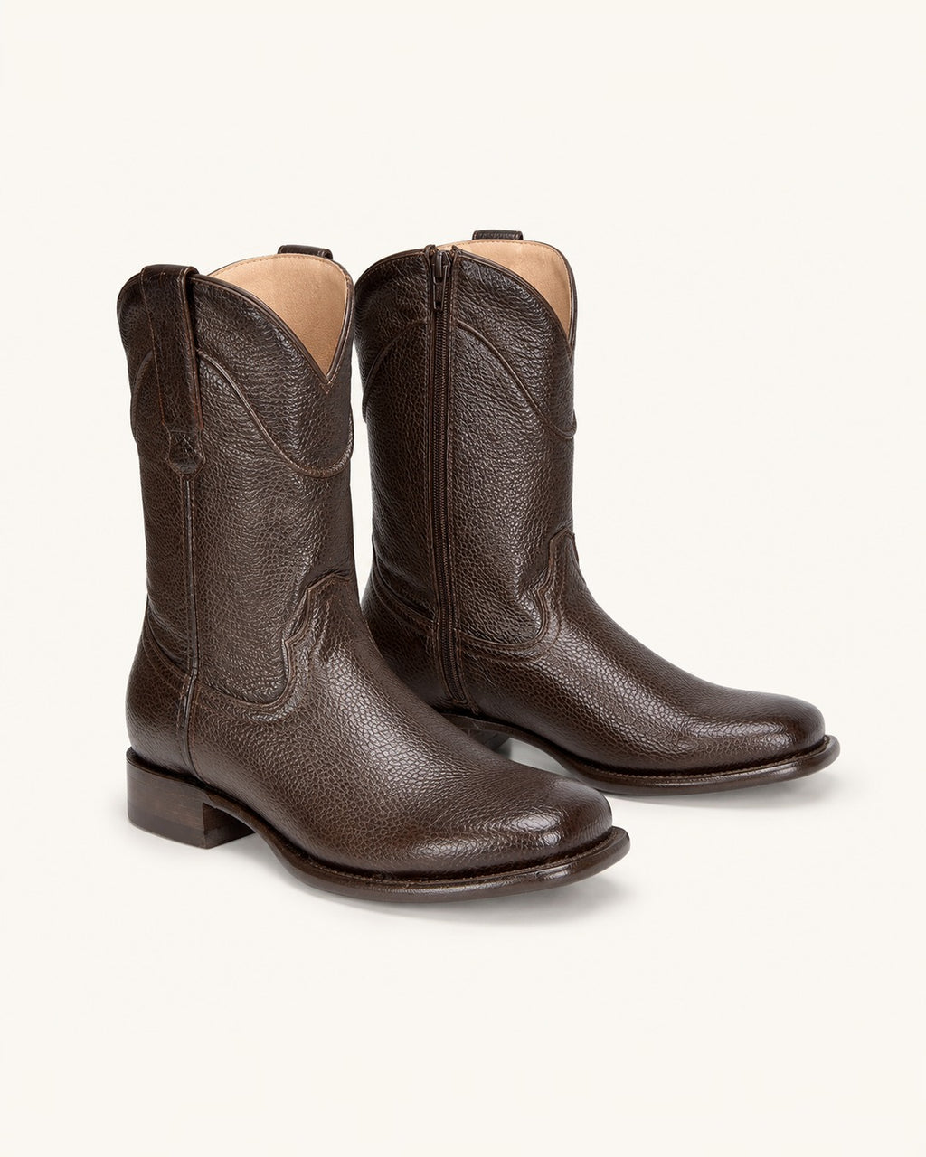 La Nogal in Chocolate Brown Deer-Embossed Leather