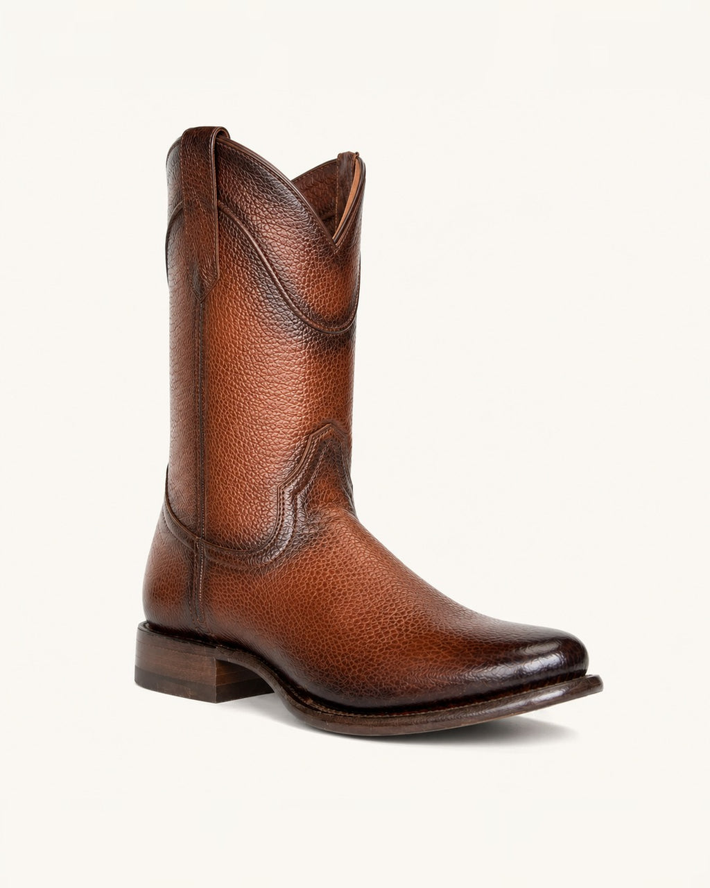 La Sendero in Cognac Brown Deer-Embossed Leather