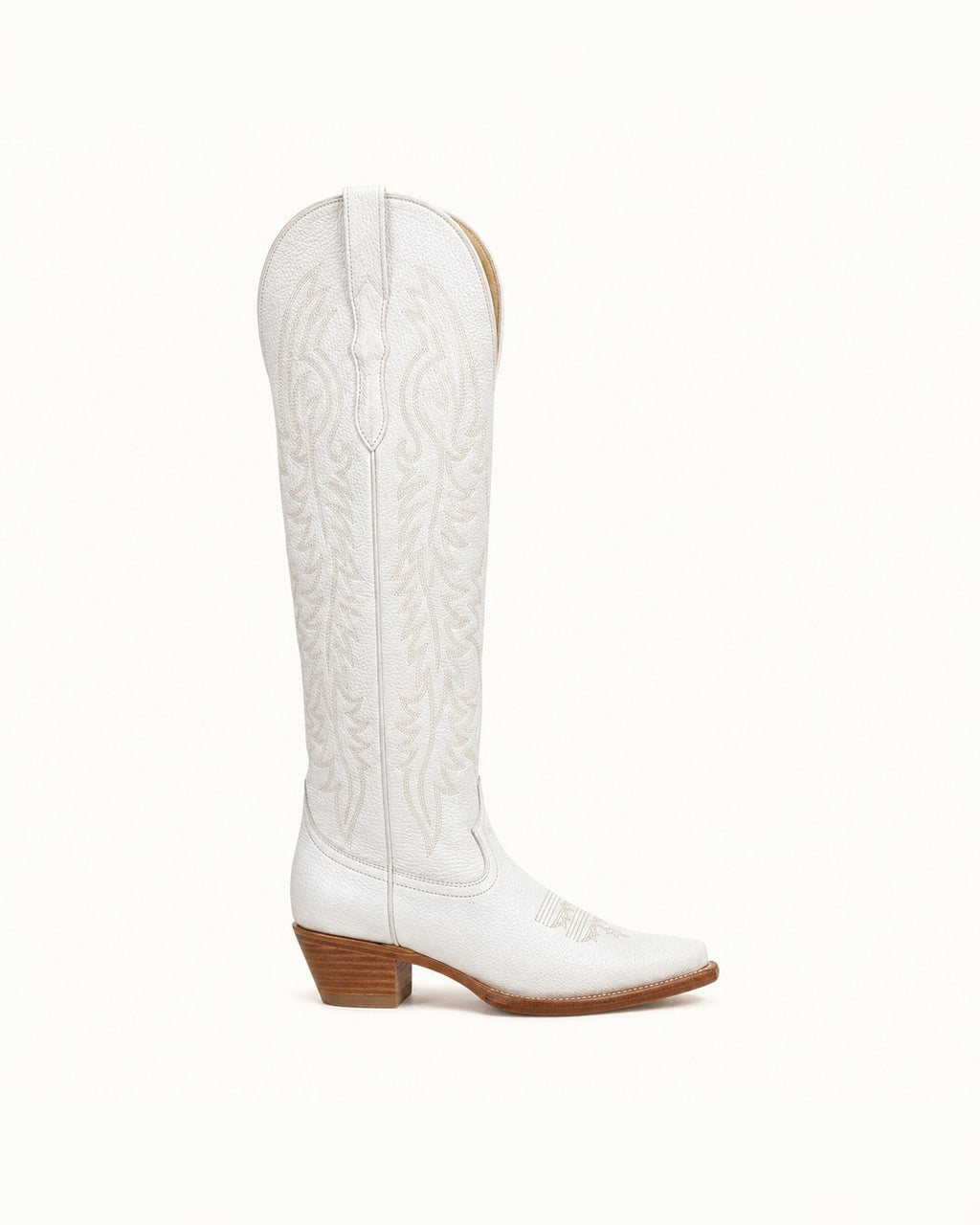 La Paloma Tall White Embroidered Boot