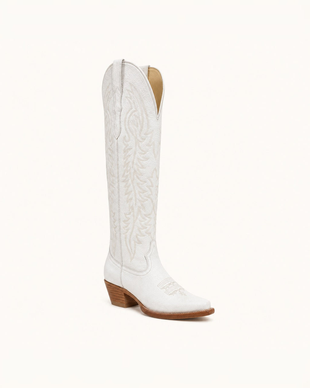 La Paloma Tall White Embroidered Boot