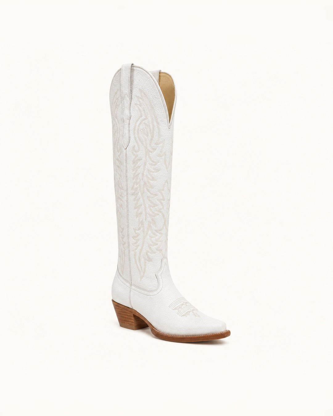 La Paloma Tall White Embroidered Boot