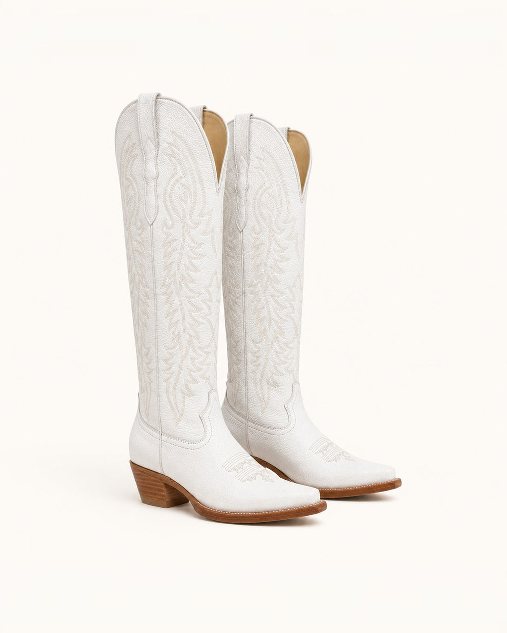 La Paloma Tall White Embroidered Boot