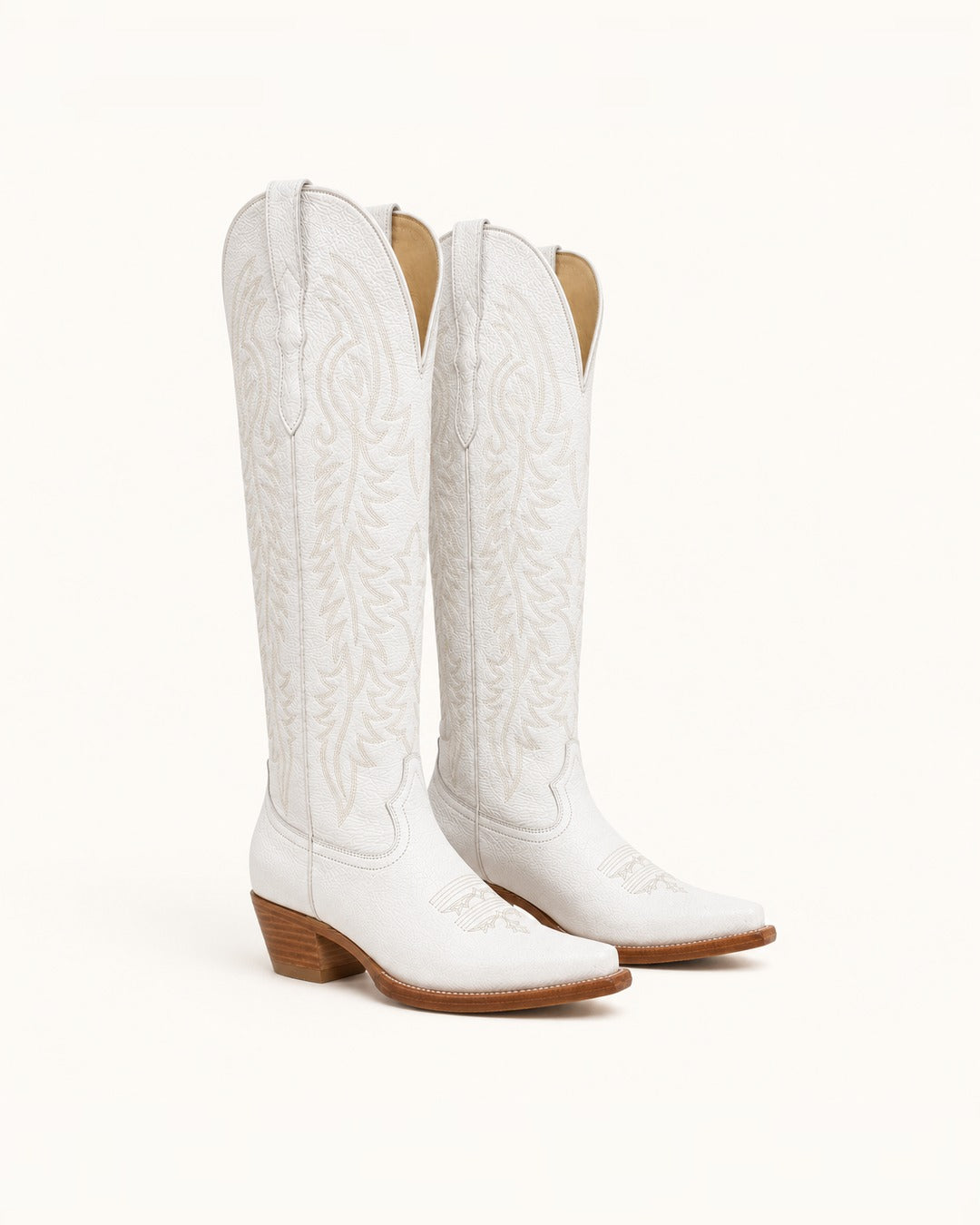 La Paloma Tall White Embroidered Boot