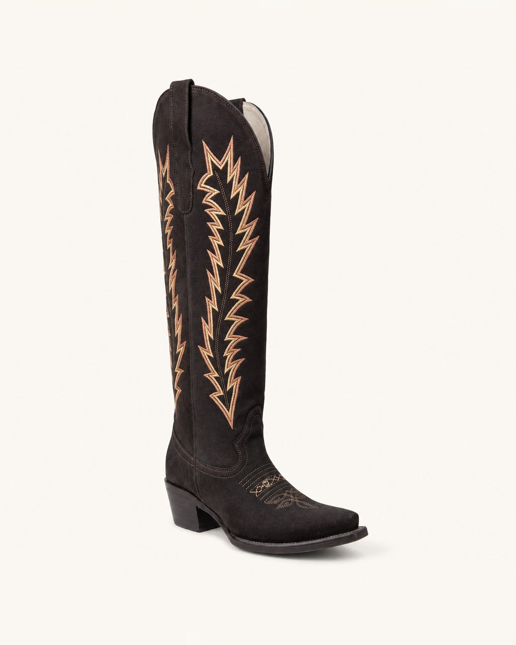 La Rayo Tall Embroidered Brown Boot