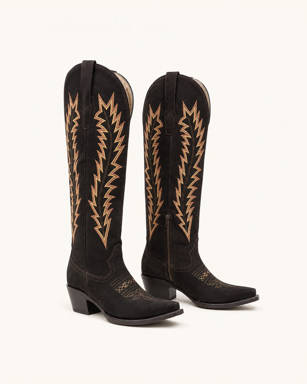 La Rayo Tall Embroidered Brown Boot