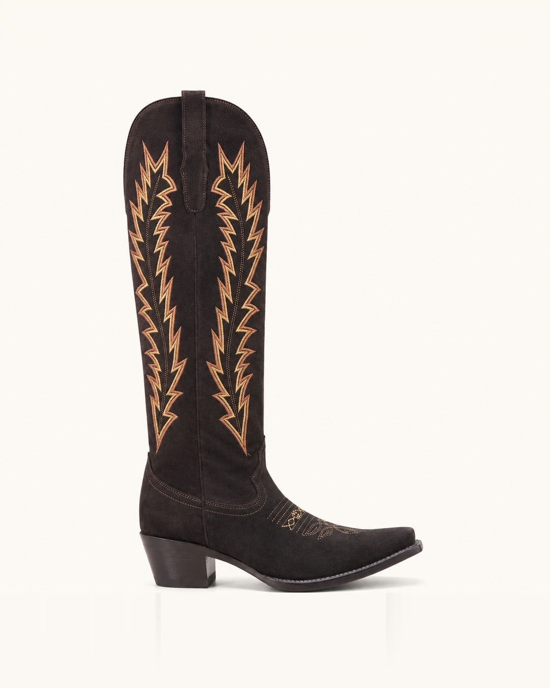 La Rayo Tall Embroidered Brown Boot