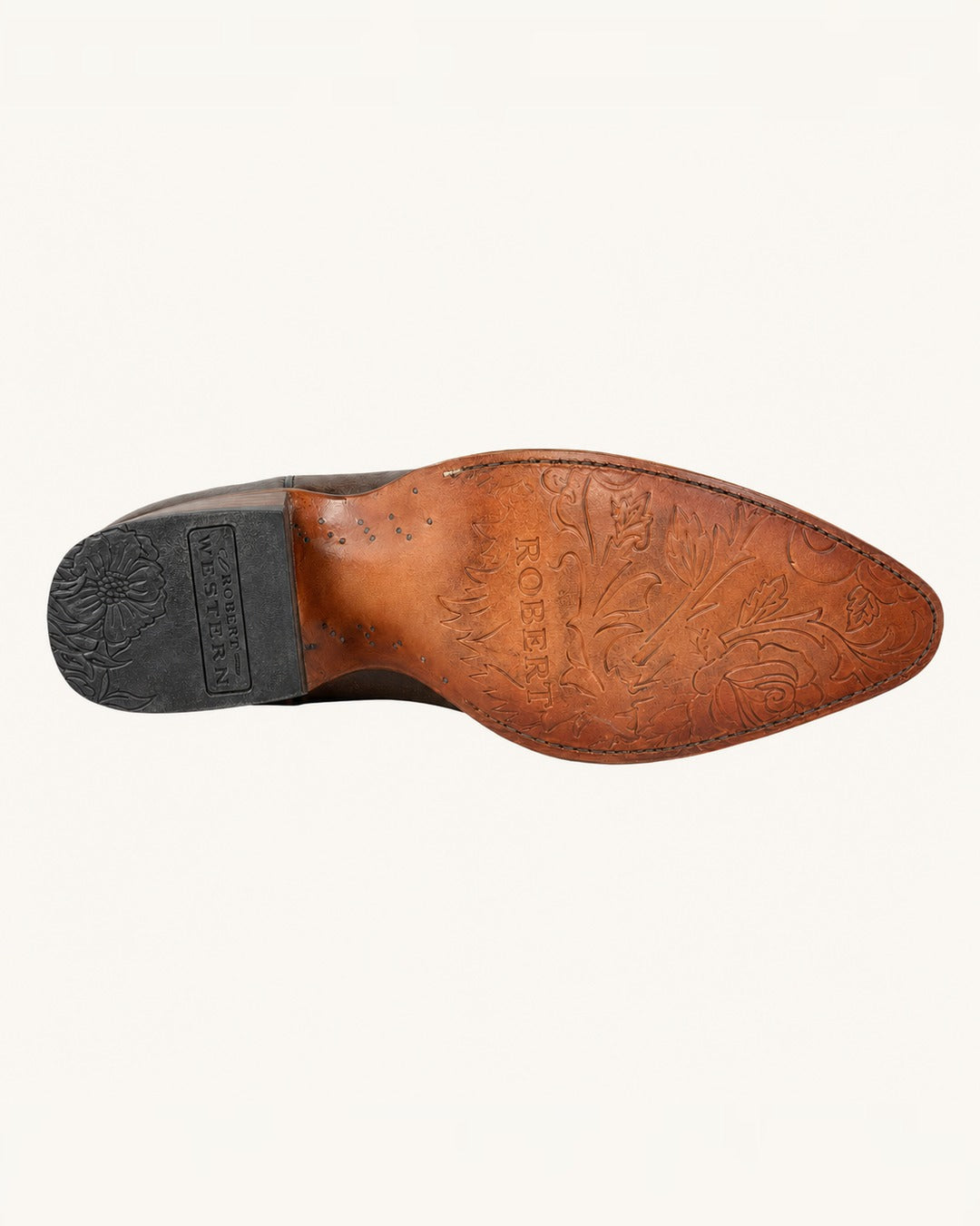 La Estrella Tall Brown Boot with Gold Rivets