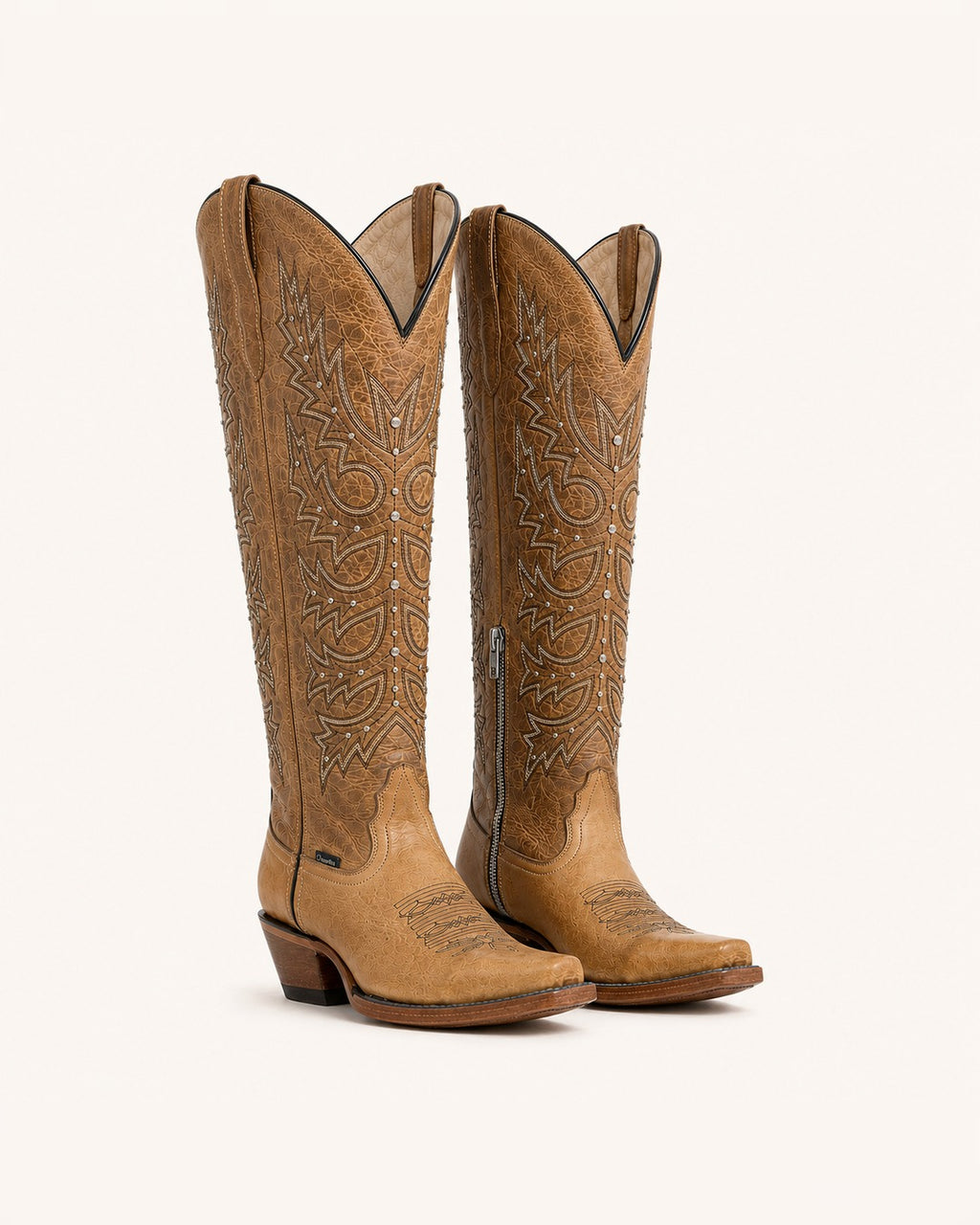 La Camelia Tall Embroidered Camel Boot
