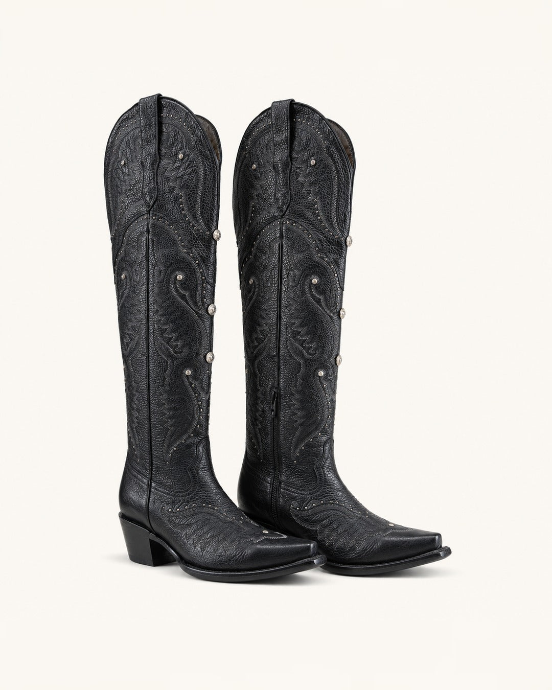 La Diamante Tall Black Boot with Rhinestones