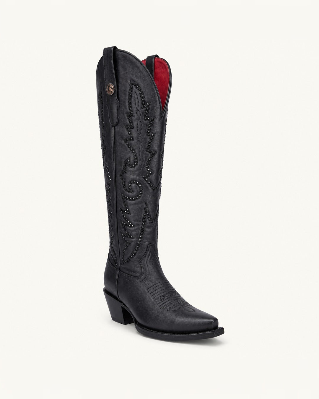 La Espuela Tall Black Boot with Rivets