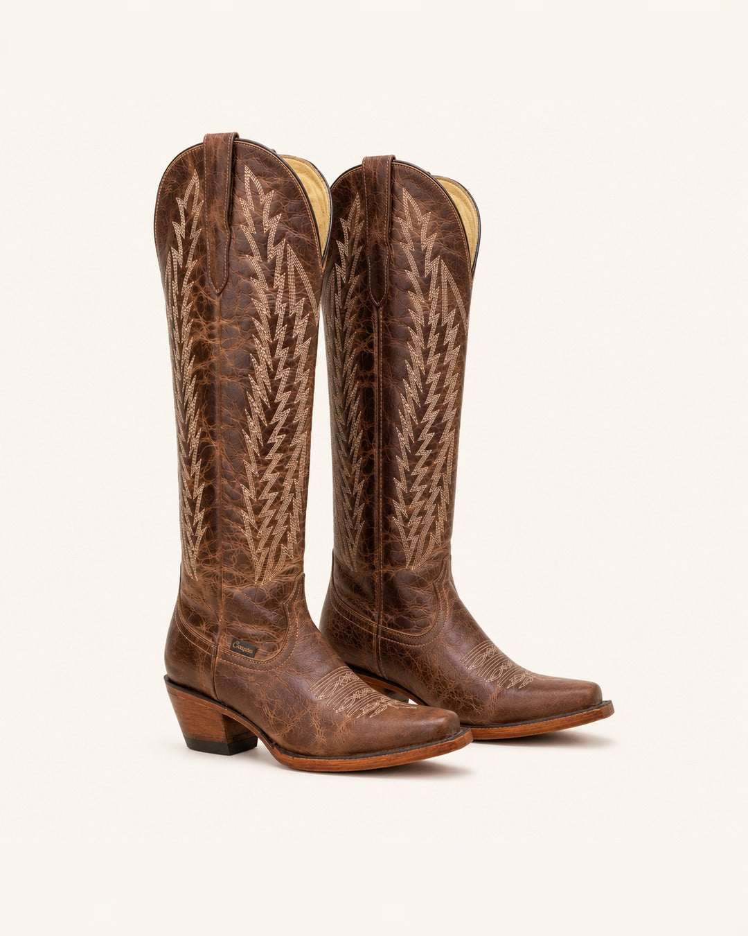 La Trigueña Extra-Tall Embroidered Brown Boot