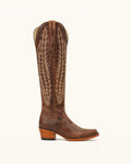 La Trigueña Extra-Tall Embroidered Brown Boot