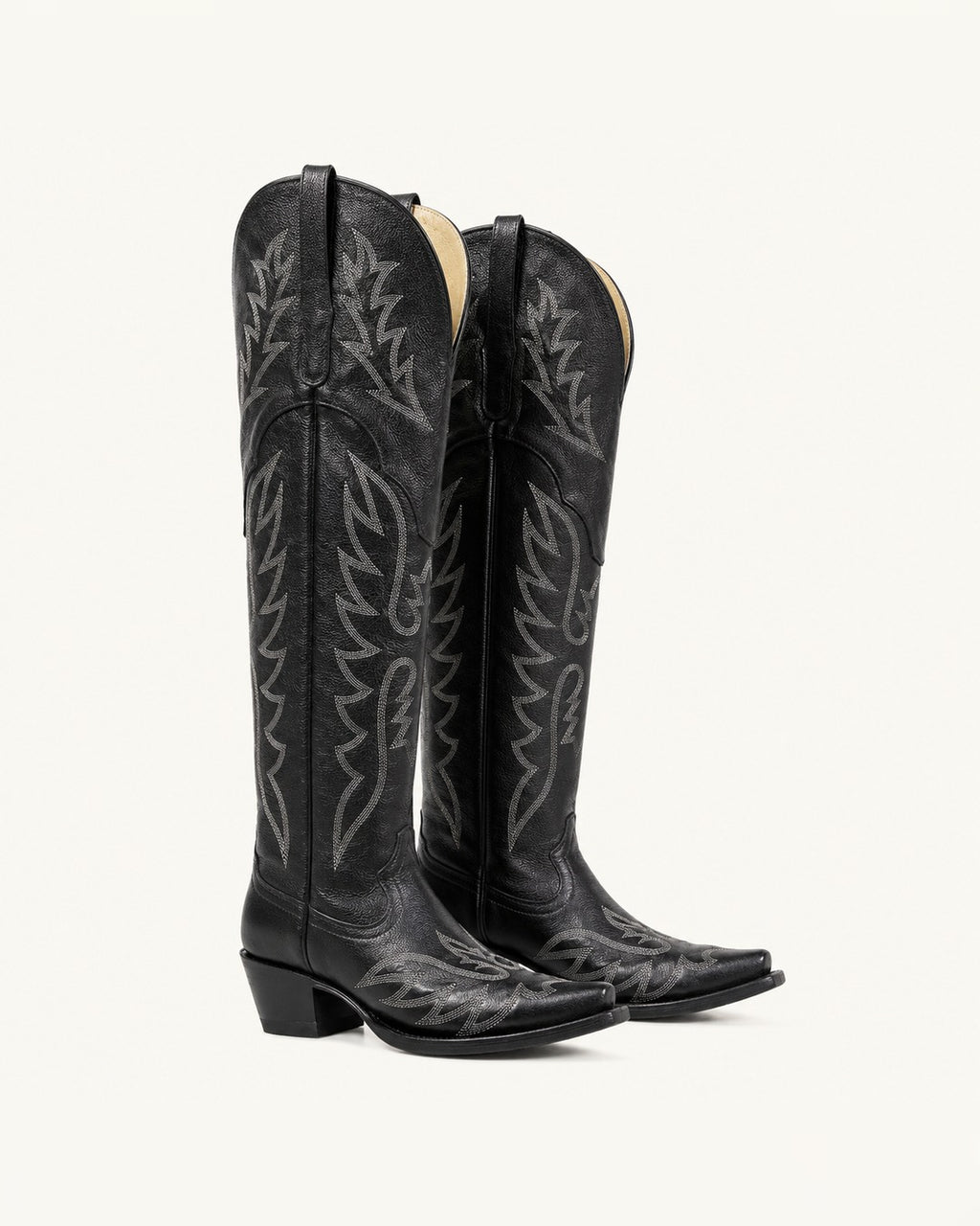 La Azabache Extra-Tall Embroidered Black Boot