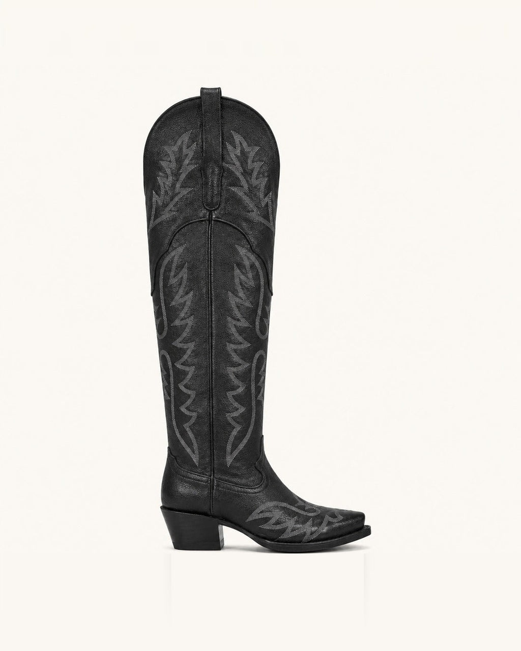 La Azabache Extra-Tall Embroidered Black Boot