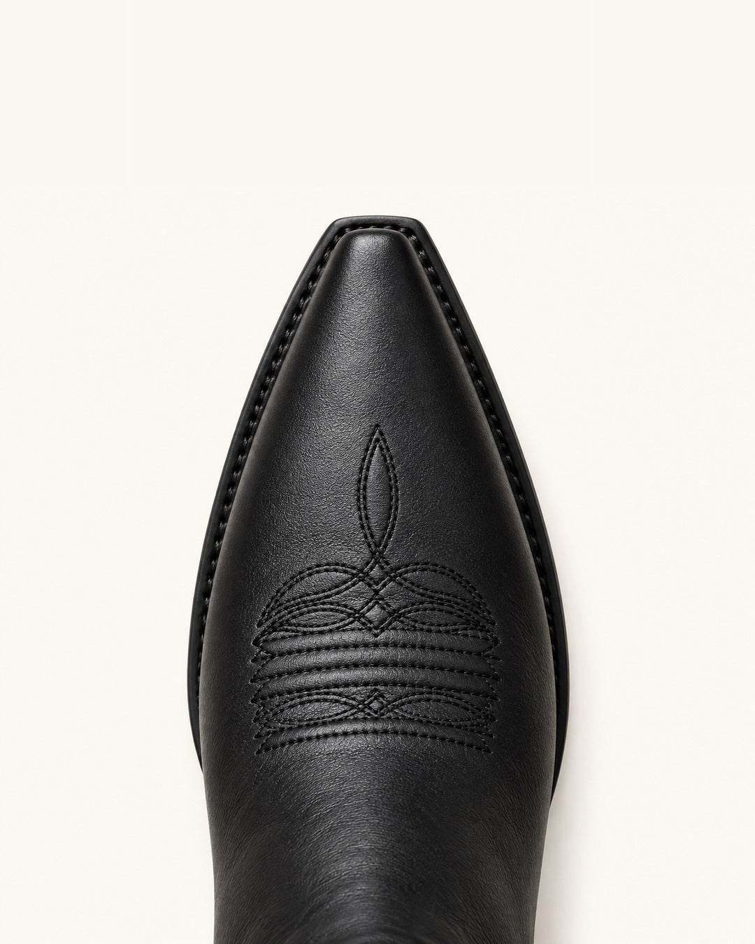 La Elettra in Black with White Embroidery and Rivets