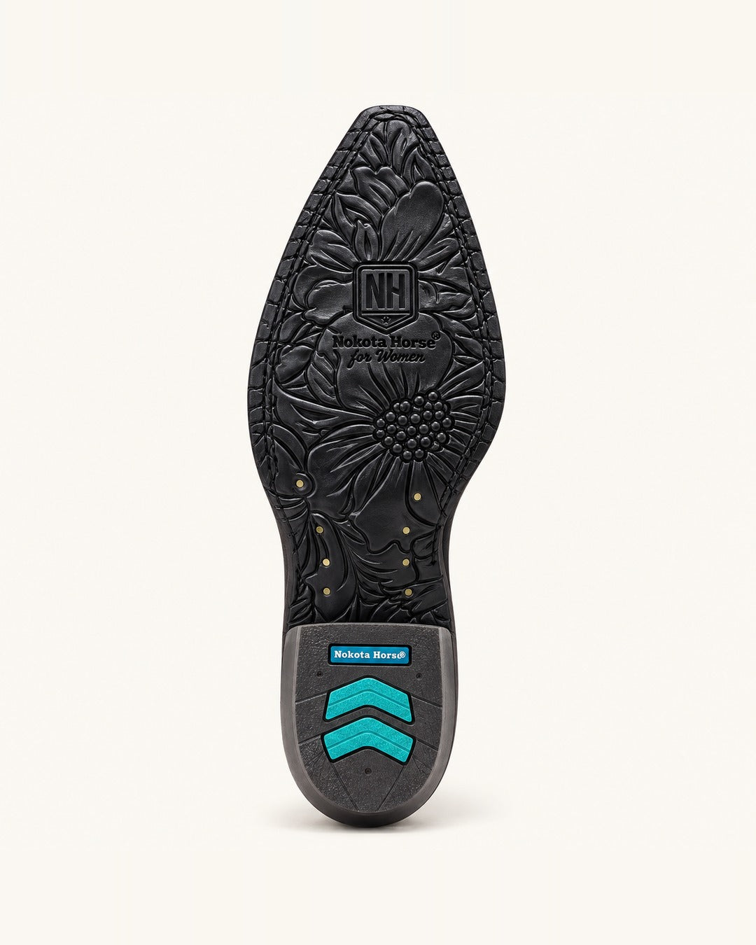 La Elettra in Black with White Embroidery and Rivets