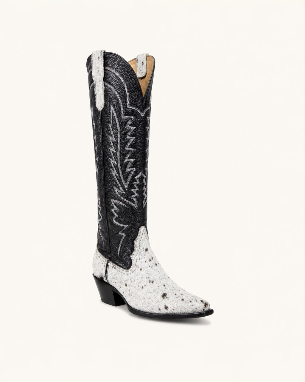 La Luna in White Hair-On Cowhide