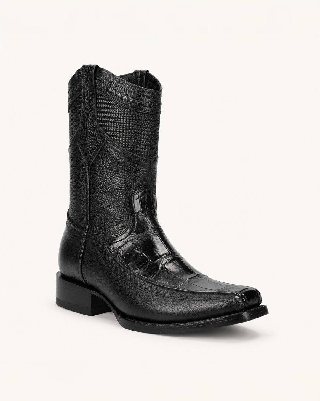 La Carbón in Woven Black Caiman