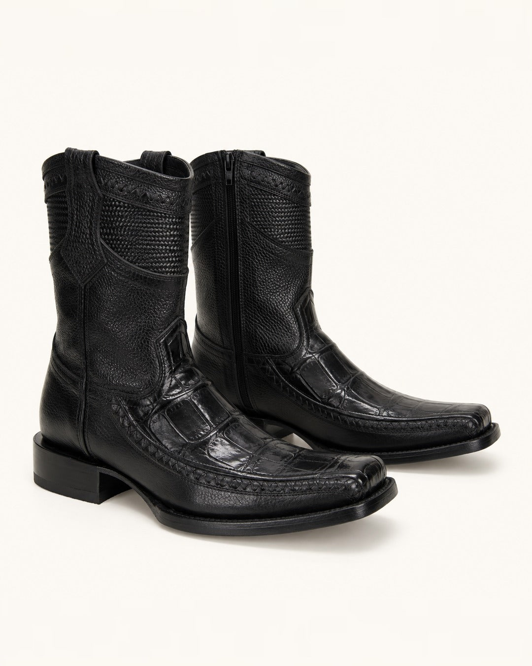 La Carbón in Woven Black Caiman