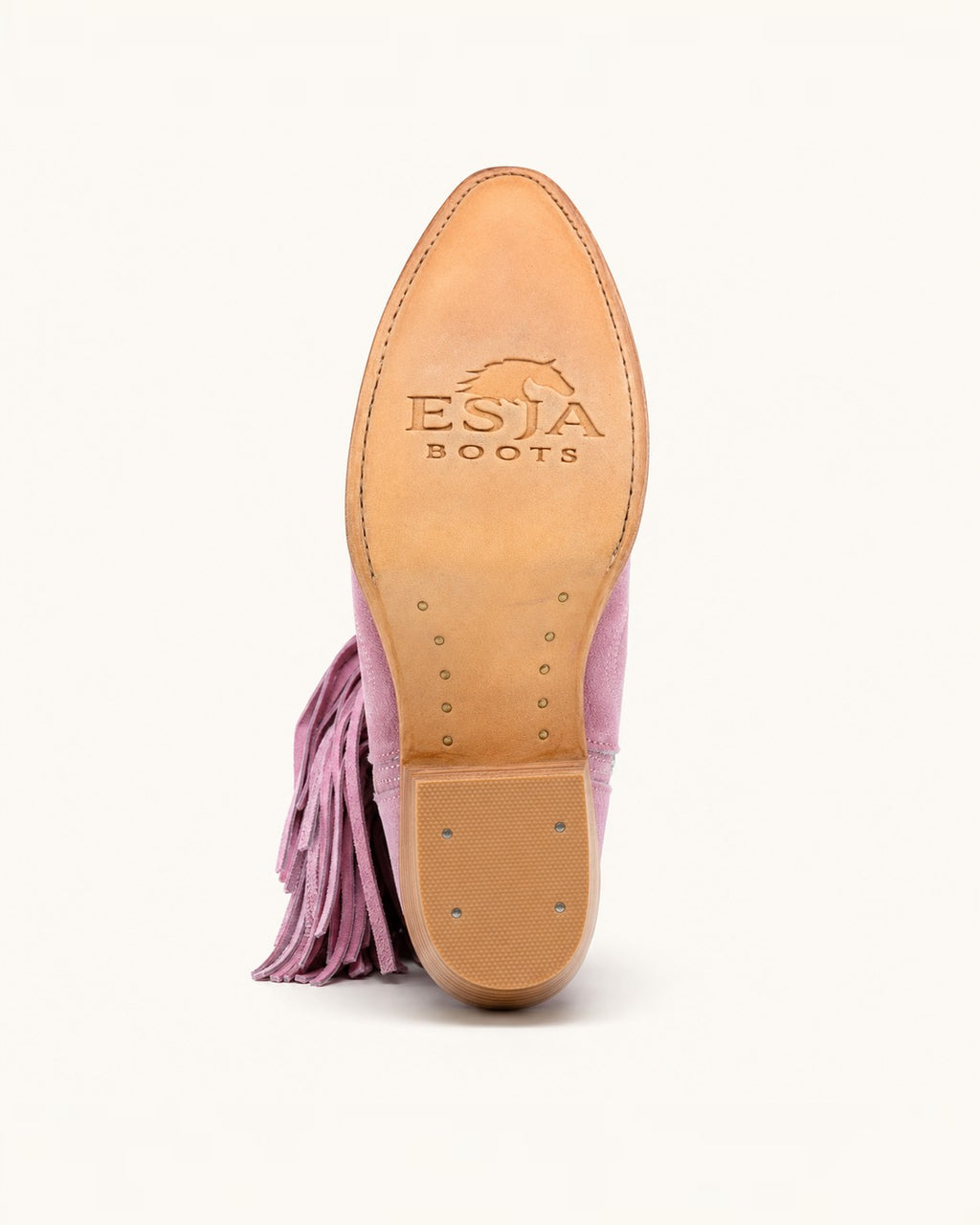 La Algodón Pastel Pink Boot with Fringe