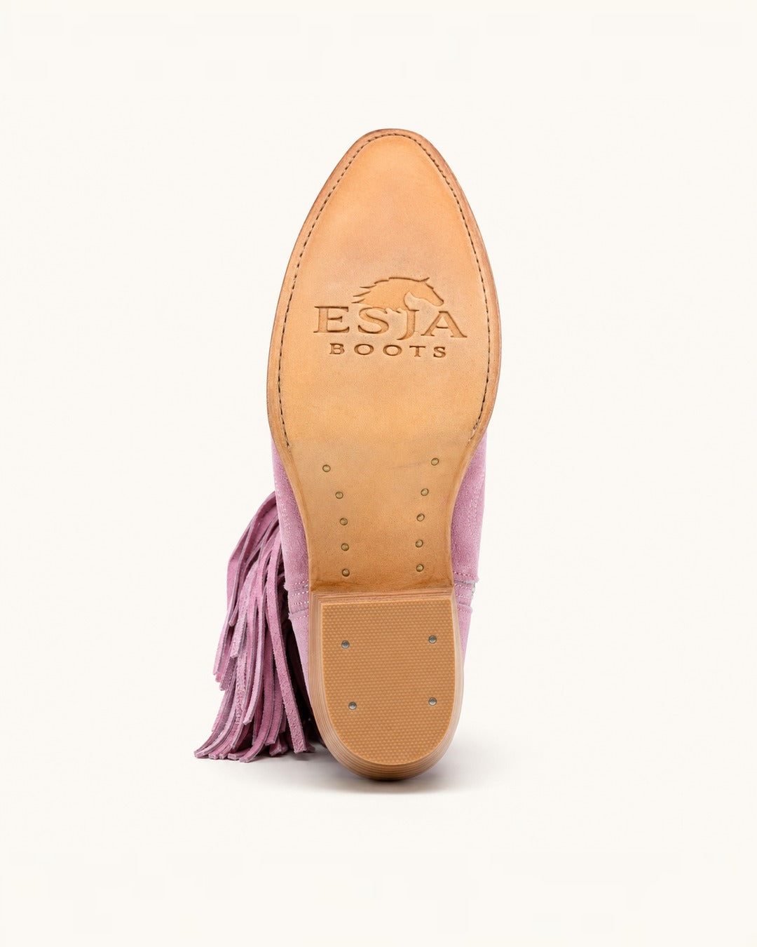La Algodón Pastel Pink Boot with Fringe